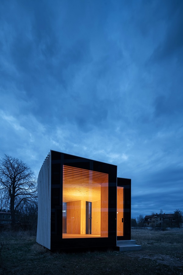 Das Timber Prototype House auf dem Gelände des Eiermannbaus in Apolda, Copyright IBA Thüringen, Foto: Thomas Müller 